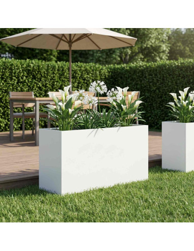 Vaso da giardino Bianco 100 x 30 x 50 cm