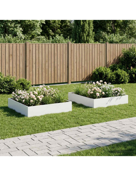 Vaso da giardino 2 pz Bianco 100 x 100 x 20 cm