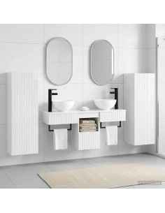 Set di mobili per il bagno 5 pz Bianco Lucido