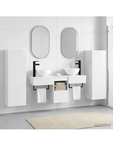 Set di mobili per il bagno 5 pz Bianco Lucido