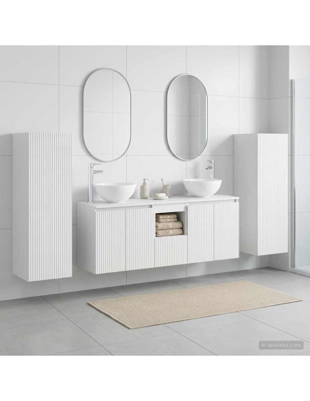 Set di mobili per il bagno 5 pz Bianco Lucido