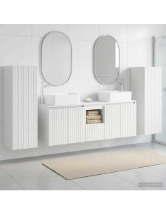 Set di mobili per il bagno 5 pz Bianco Lucido