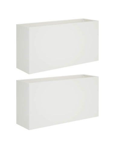 Vaso da giardino 2 pz Bianco 100 x 30 x 40 cm