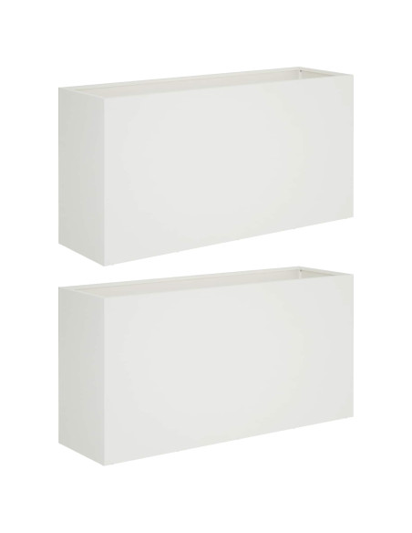 Vaso da giardino 2 pz Bianco 100 x 30 x 40 cm