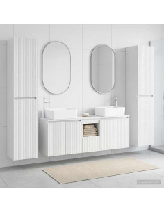 Set di mobili per il bagno 5 pz Bianco Lucido