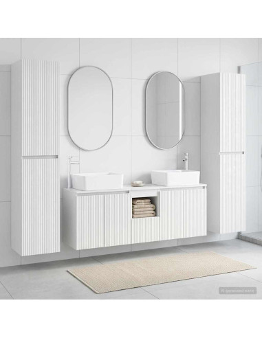 Set di mobili per il bagno 5 pz Bianco Lucido
