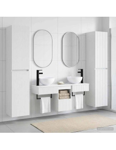 Set di mobili per il bagno 5 pz Bianco 33 x 34,5 x 160 cm