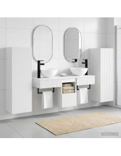 Set di mobili per il bagno 5 pz Bianco 33 x 34,5 x 100 cm