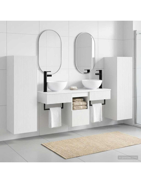 Set di mobili per il bagno 5 pz Bianco 33 x 34,5 x 100 cm