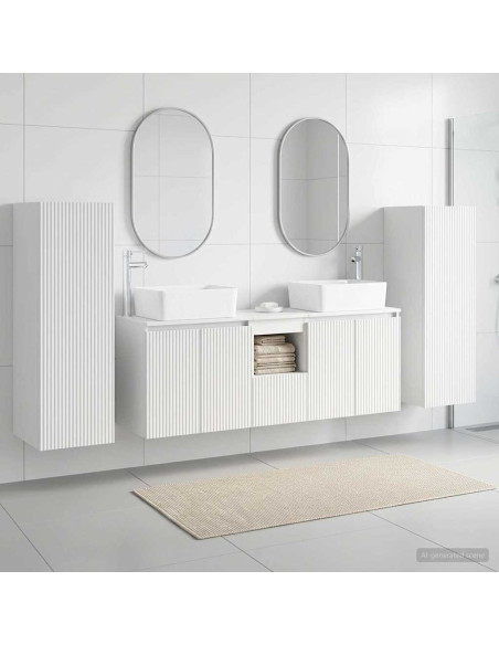 Set di mobili per il bagno 5 pz Bianco 33 x 34,5 x 100 cm