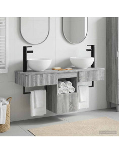Set di mobili per il bagno 3 pz Sonoma grigio