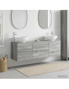 Set di mobili per il bagno 3 pz Sonoma grigio