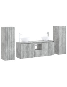Set di mobili per il bagno 5 pz Grigio Cemento 2