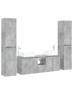Set di mobili per il bagno 5 pz Grigio Cemento 2