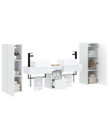 Set di mobili per il bagno 5 pz Bianco Lucido