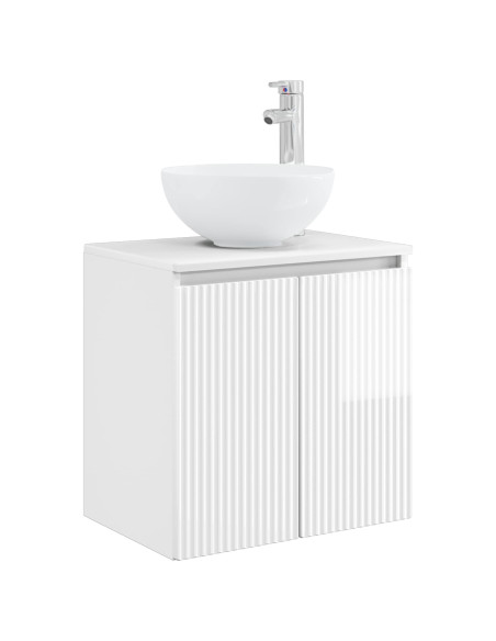 Set di mobili per il bagno 5 pz Bianco Lucido