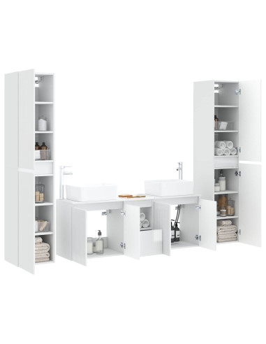 Set di mobili per il bagno 5 pz Bianco Lucido