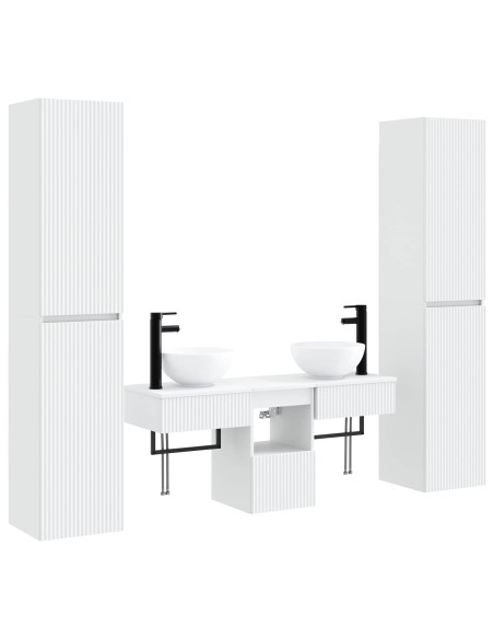 Set di mobili per il bagno 5 pz Bianco 33 x 34,5 x 160 cm