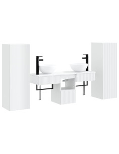 Set di mobili per il bagno 5 pz Bianco 33 x 34,5 x 100 cm 2