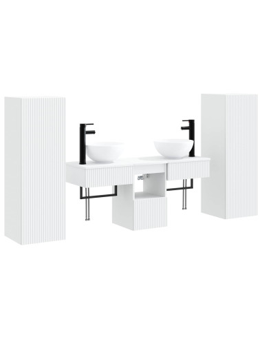 Set di mobili per il bagno 5 pz Bianco 33 x 34,5 x 100 cm