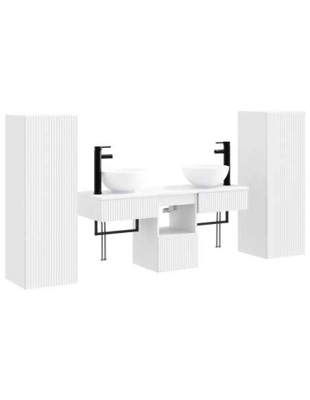 Set di mobili per il bagno 5 pz Bianco 33 x 34,5 x 100 cm