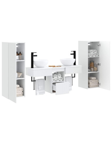 Set di mobili per il bagno 5 pz Bianco 33 x 34,5 x 100 cm
