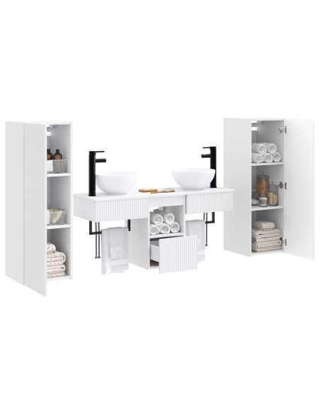 Set di mobili per il bagno 5 pz Bianco 33 x 34,5 x 100 cm