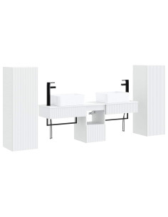 Set di mobili per il bagno 5 pz Bianco 33 x 34,5 x 100 cm 2