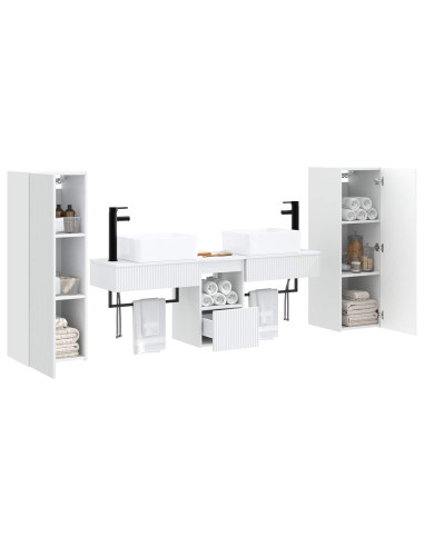 Set di mobili per il bagno 5 pz Bianco 33 x 34,5 x 100 cm