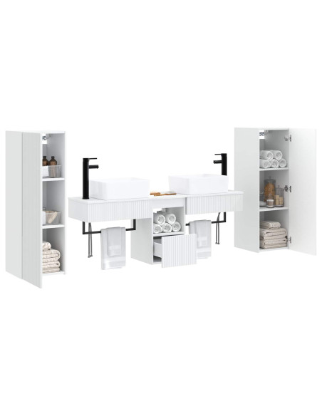 Set di mobili per il bagno 5 pz Bianco 33 x 34,5 x 100 cm