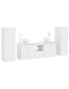 Set di mobili per il bagno 5 pz Bianco 33 x 34,5 x 100 cm 2