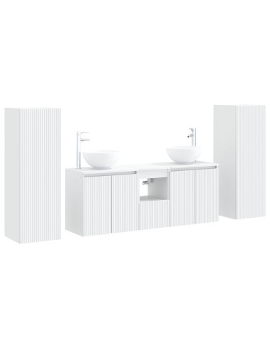 Set di mobili per il bagno 5 pz Bianco 33 x 34,5 x 100 cm