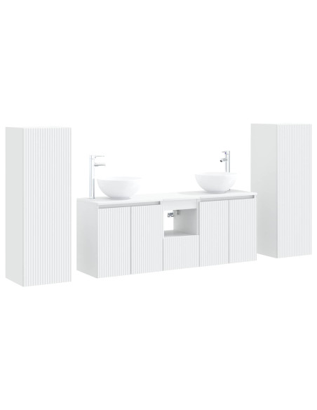 Set di mobili per il bagno 5 pz Bianco 33 x 34,5 x 100 cm