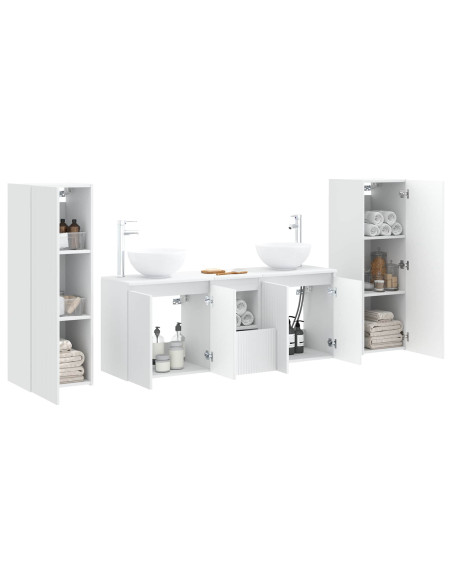 Set di mobili per il bagno 5 pz Bianco 33 x 34,5 x 100 cm