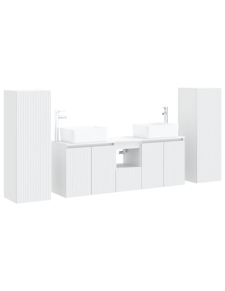 Set di mobili per il bagno 5 pz Bianco 33 x 34,5 x 100 cm
