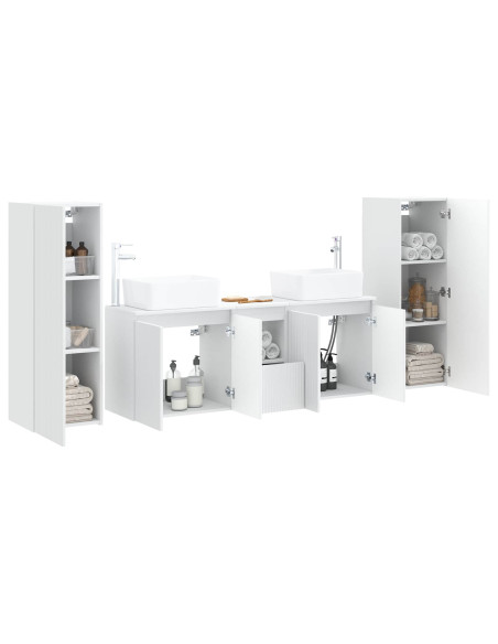 Set di mobili per il bagno 5 pz Bianco 33 x 34,5 x 100 cm