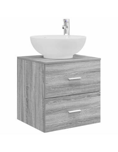 Set di mobili per il bagno 3 pz Sonoma grigio