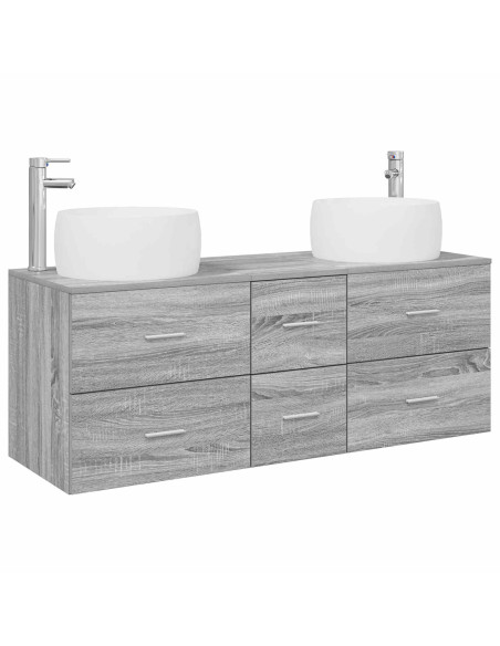 Set di mobili per il bagno 3 pz Sonoma grigio