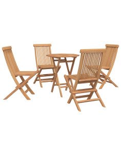 Set da Giardino 5 pz Marrone Legno Teak Massello 2