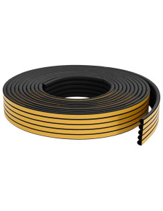 Nastro adesivo per finestre Nero 14 x 12 mm 25 m Schiuma EPDM 2
