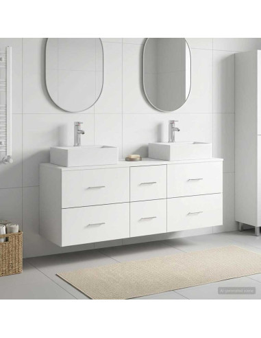 Set di Armadi da Bagno 3 pz Bianco 49,5 x 41 x 62,5 cm