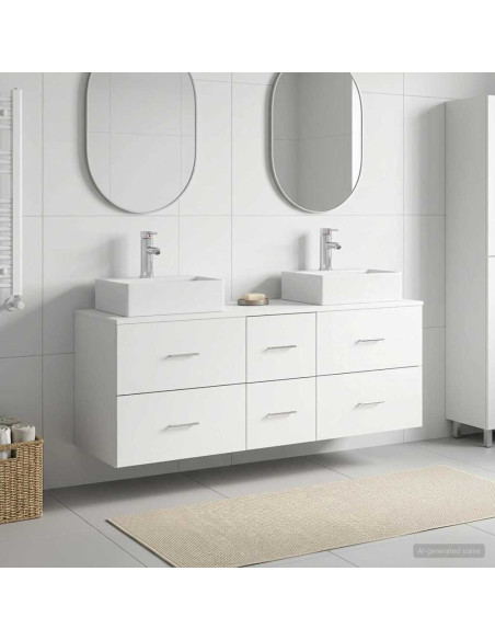 Set di Armadi da Bagno 3 pz Bianco 49,5 x 41 x 62,5 cm