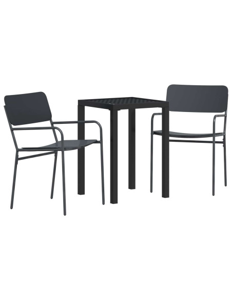 Set Mobili da Esterno 3 pz Antracite Acciaio