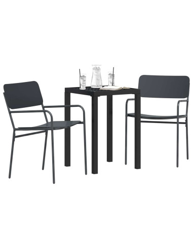 Set Mobili da Esterno 3 pz Antracite Acciaio