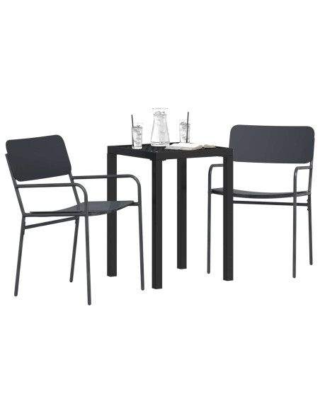 Set Mobili da Esterno 3 pz Antracite Acciaio