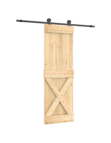 Porta scorrevole Naturale e Nero 70 x 210 cm