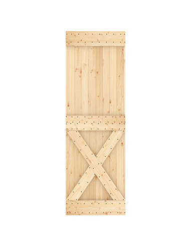 Porta scorrevole Naturale e Nero 70 x 210 cm