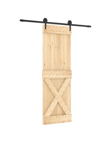 Porta scorrevole Naturale e Nero 70 x 210 cm