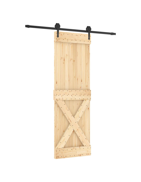 Porta scorrevole Naturale e Nero 70 x 210 cm