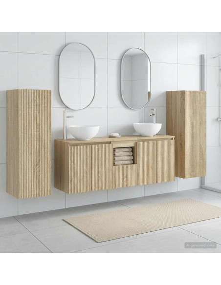 Set di mobili per il bagno 5 pz Rovere Sonoma